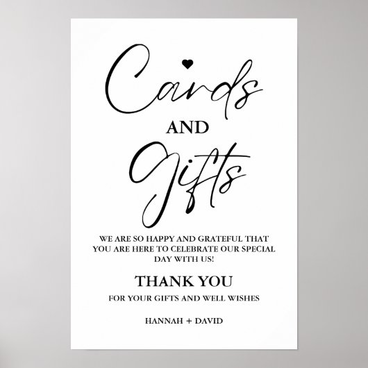 ミニマリストカードとギフトありがとうご結婚ざいま ポスター (正面)