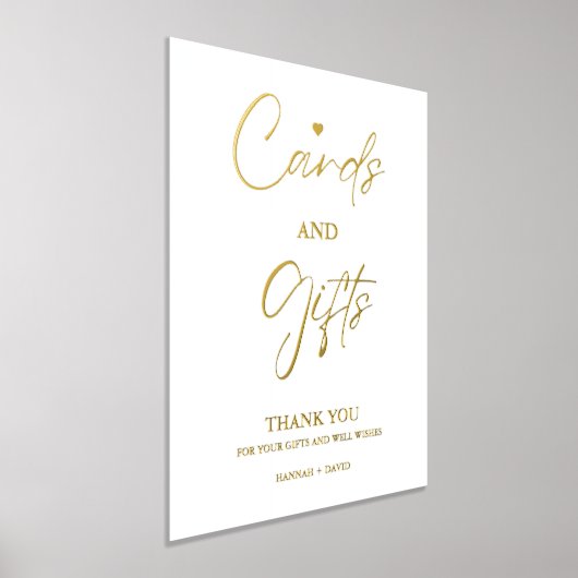 ミニマリストカードとギフトありがとうご結婚ざいま 箔ポスター (レイダウン)