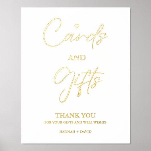 ミニマリストカードとギフトありがとうご結婚ざいま 箔ポスター (正面)