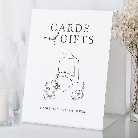 ミニマリストカードとギフト赤ちゃんシャワー 台座サイン