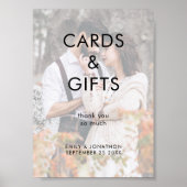 ミニマリストカードギフトフォトオーバーレイ結婚のサイン ポスター (正面)