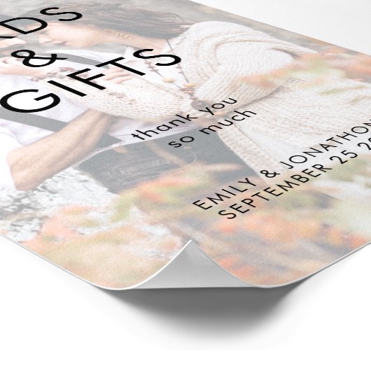 ミニマリストカードギフトフォトオーバーレイ結婚のサイン ポスター (角)