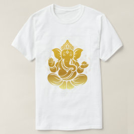 ミニマリストガネーシャゴールドデザイン Tシャツ
