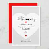 ミニマリストガレンティンの招待状カード 招待状 (正面/裏面)