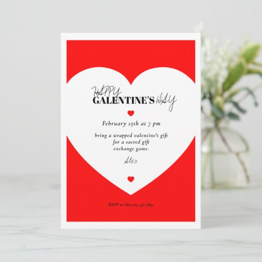 ミニマリストガレンティンの招待状カード 招待状 (スタンド正面)