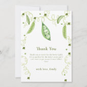 ミニマリストガーデンスイートピーインポッドベビーシャワー サンキューカード (正面)