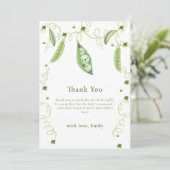 ミニマリストガーデンスイートピーインポッドベビーシャワー サンキューカード (スタンド正面)