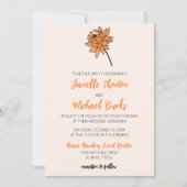 ミニマリストキク結婚式招待状 招待状 (正面)