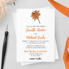 ミニマリストキク結婚式招待状 招待状