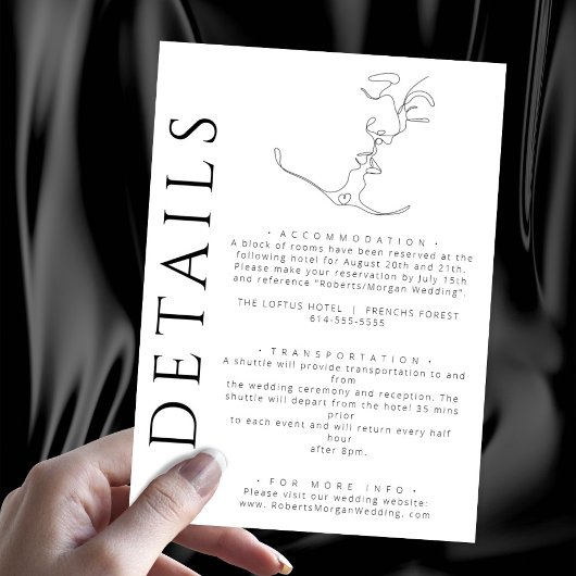 ミニマリストキスをするラインア結婚ートカップルの詳細 エンクロージャーカード