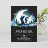 ミニマリストキッズキャット誕生日 招待状 (スタンド正面)