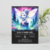 ミニマリストキッズフェアリー誕生日 招待状 (スタンド正面)