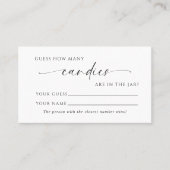 ミニマリストキャンディースシャワーゲームカードの数 プレイスカード (正面)