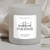 ミニマリストキャンドルスクエアラベルエレガント白黒 スクエアシール