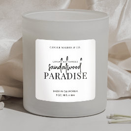 ミニマリストキャンドルスクエアラベルエレガント白黒 スクエアシール