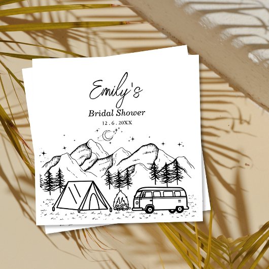 ミニマリストキャンプブライドブライダルシャワー スタンダードカクテルナプキン