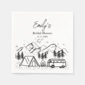ミニマリストキャンプブライドブライダルシャワー スタンダードカクテルナプキン (正面)