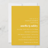 ミニマリストキュートイエローカップルウェディングシャワー 招待状 (正面)