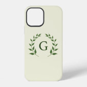 ミニマリストキュートオリーブブランチをテーマにしたタイポグラフィ iPhoneケース (裏面)