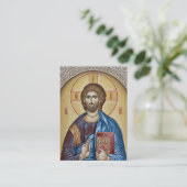 ミニマリストキリスト正教会の記念祈りの言葉カード プレイスカード (スタンド正面)