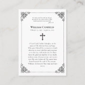 ミニマリストキリスト正教会の記念祈りの言葉カード プレイスカード (裏面)