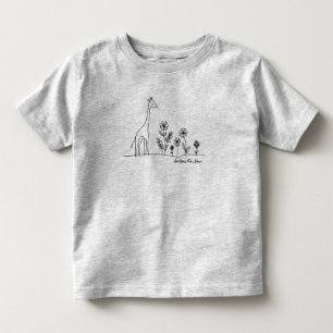 ミニマリストキリン花ラインアートスケッチ トドラーTシャツ