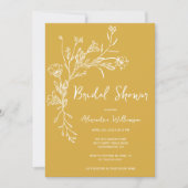 ミニマリストギャザーワイルドフラワーブライダルシャワー 招待状 (正面)