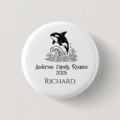 ミニマリストクジラデザインファミリー懇親会 缶バッジ (正面)