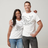 ミニマリストクジララインアート - 海の動物 Tシャツ (ユニセックス)
