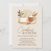 ミニマリストクッキー&ココアパーティー | ニュートラルホリデー 招待状 (正面)