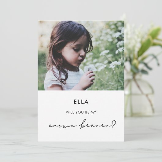 ミニマリストクラウンベアラー提案の写真カード 招待状 (スタンド正面)