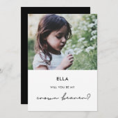 ミニマリストクラウンベアラー提案の写真カード 招待状 (正面/裏面)