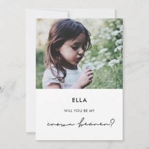 ミニマリストクラウンベアラー提案の写真カード 招待状