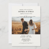 ミニマリストクラシックスクリプトBeige Photo結婚's 招待状 (正面)