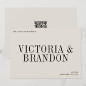 ミニマリストクラシーシックモダンタイポグラフィ結婚ズ 招待状 (正面/裏面)