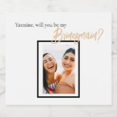 ミニマリストクラシーシンプルブライデスメイド招待状 スパークリングワインラベル (シングルラベル)