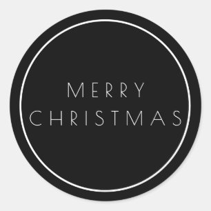 ミニマリストクラシーメリークリスマスタイポグラフィ ラウンドシール