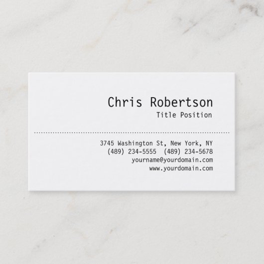 ミニマリストクラストレンディー白黒名刺 名刺 (正面)