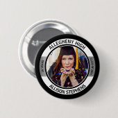 ミニマリストクラス懇親会写真 – ブラックシルバーホワイト 缶バッジ (正面&裏面)