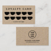 ミニマリストクラフトコーヒーカップカフェショップ ロイヤリティカード (正面/裏面)