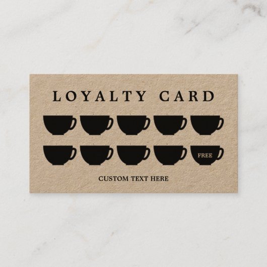 ミニマリストクラフトコーヒーカップカフェショップ ロイヤリティカード (正面)
