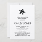 ミニマリストクラフトスターフィッシュブライダルシャワー招待 招待状 (正面)