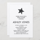 ミニマリストクラフトスターフィッシュブライダルシャワー招待 招待状 (正面/裏面)