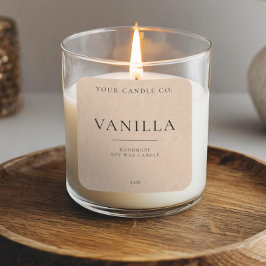 ミニマリストクラフトパーソナライズされたキャンドルラベル スクエアシール