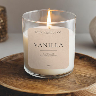 ミニマリストクラフトパーソナライズされたキャンドルラベル スクエアシール