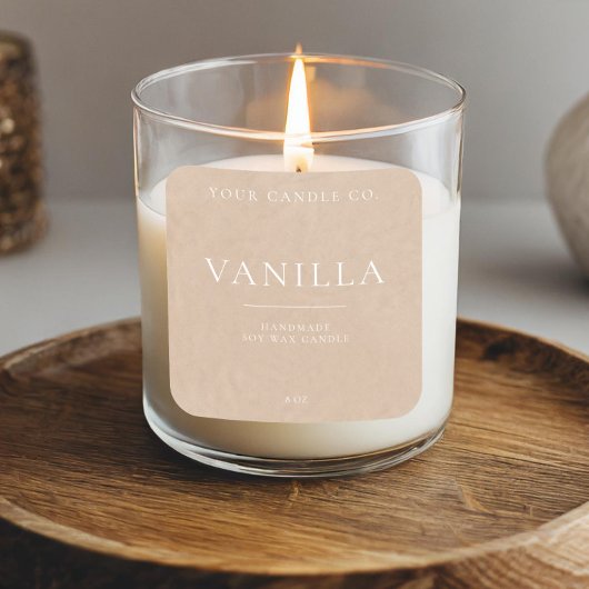 ミニマリストクラフトパーソナライズされたキャンドルラベル スクエアシール