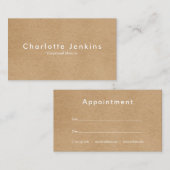 ミニマリストクラフトモダンアポイントメントカード 名刺 (正面/裏面)