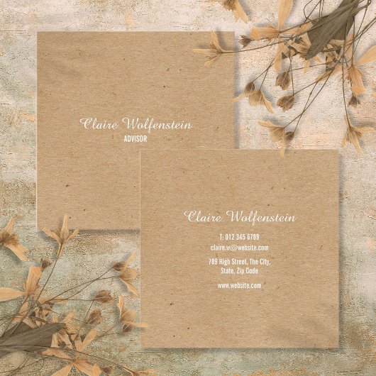 ミニマリストクラフトモダンプロフェッショナル スクエア名刺