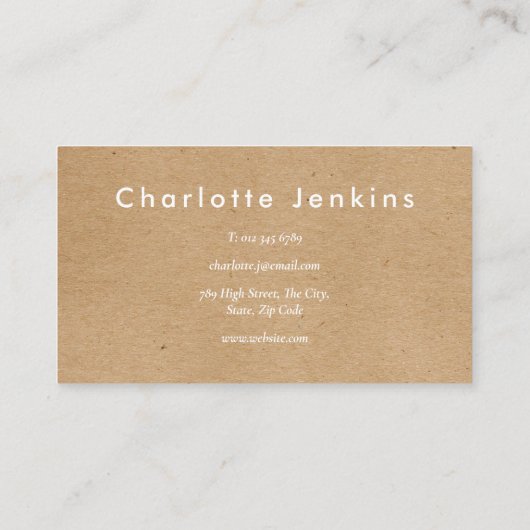 ミニマリストクラフトモダンプロフェッショナル 名刺 (裏面)