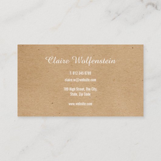 ミニマリストクラフトモダンプロフェッショナル 名刺 (裏面)